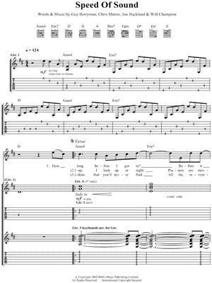Coldplay: Lyrics: Speed Of Sound