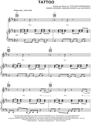 Image of Jordin Sparks - Tattoo Sheet Music (Digital Download)