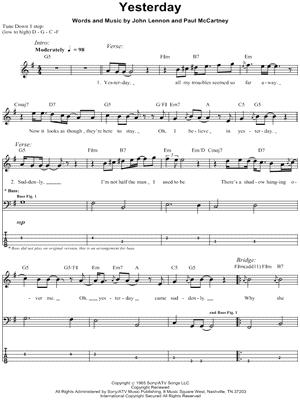 Image of The Beatles - Yesterday Sheet Music (Digital Download)