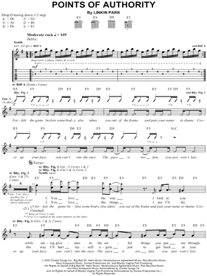 Points of authority linkin park guitar tabs