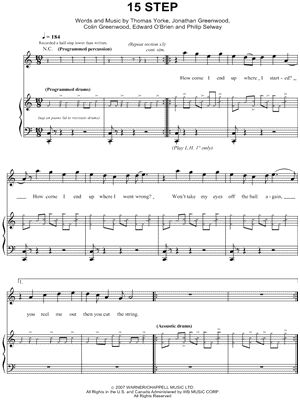 radiohead sheet music