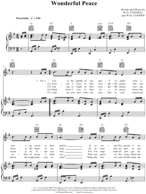 Wonderful Peace Sheet Music by W.G. Cooper - Piano/Vocal/Guitar