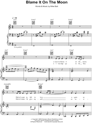 Blame It on the Moon Sheet Music by Katie Melua - Piano/Vocal/Guitar, Singer Pro