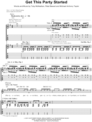 Get This Party Started Sheet Music by tobyMac - Guitar Recorded Versions (with TAB), Guitar TAB Transcription/Guitar Recorded Versions (with TAB);Guitar TAB Transcription