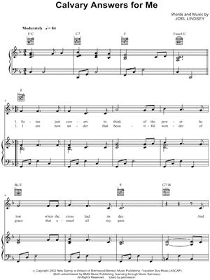 Calvary Answers for Me Sheet Music by The Perrys - Piano/Vocal/Guitar