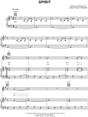Spirit Sheet Music by Switchfoot - Piano/Vocal/Guitar