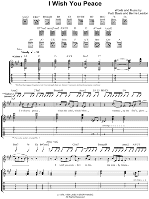 I Wish You Peace Sheet Music by The Eagles - Guitar TAB