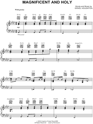 Magnificent and Holy Sheet Music by Israel Houghton - Piano/Vocal/Guitar