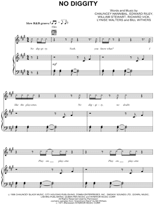 No Diggity Sheet Music by Blackstreet - Piano/Vocal/Guitar