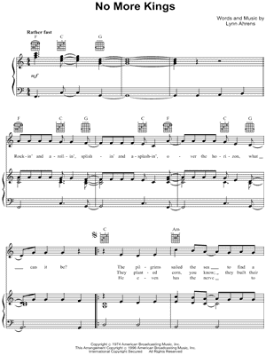 No More Kings Sheet Music by Lynn Ahrens - Piano/Vocal/Guitar