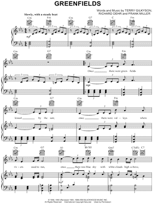 Greenfields Sheet Music by The Brothers Four - Piano/Vocal/Guitar