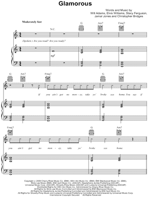 Image of Fergie Glamorous Sheet Music Digital Download 