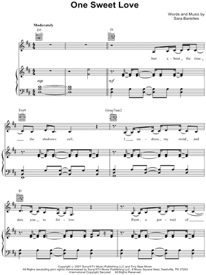 One Sweet Love Sheet Music by Sara Bareilles - Piano/Vocal/Guitar, Singer Pro