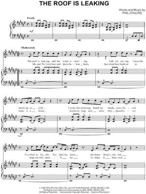 The Roof Is Leaking Sheet Music by Phil Collins - Piano/Vocal/Guitar