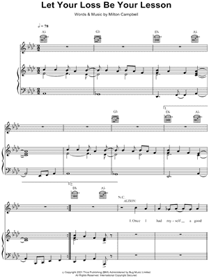 Let Your Loss Be Your Lesson Sheet Music by Robert Plant - Piano/Vocal/Guitar, Singer Pro