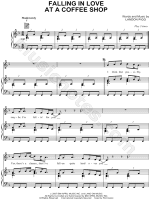 Coffee Shop Soundtrack Chords on Falling In Love At A Coffee Shop Sheet Music   Download   Print