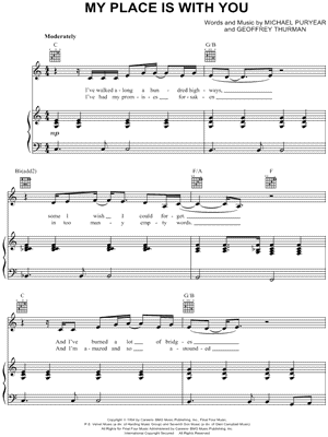 My Place Is With You Sheet Music by Clay Crosse - Piano/Vocal/Guitar, Singer Pro