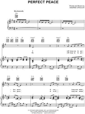 Perfect Peace Sheet Music by Andra Crouch - Piano/Vocal/Guitar