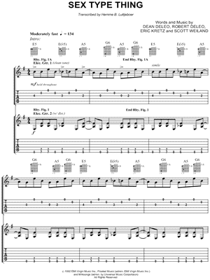 Sex type thing stone temple pilots chords