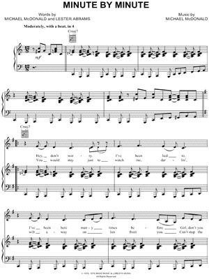 Minute By Minute Sheet Music by The Doobie Brothers - Piano/Vocal/Guitar
