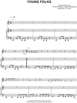 Peter Bjorn & John - Young Folks - Sheet Music (Digital Download)