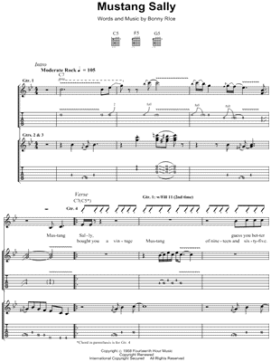 Image of Buddy Guy Mustang Sally Guitar Tab Digital Download 