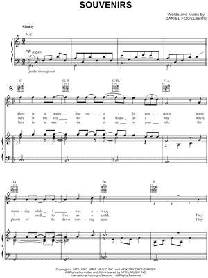 Souvenirs Sheet Music by Dan Fogelberg - Piano/Vocal/Guitar