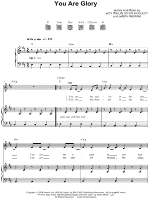 You Are Glory Sheet Music by Rush of Fools - Piano/Vocal/Guitar, Singer Pro