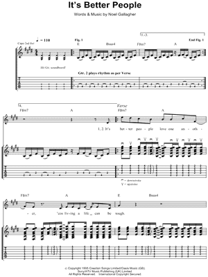 It's Better People Sheet Music by Oasis - Guitar TAB