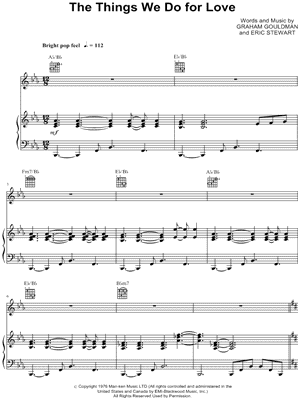 The Things We Do for Love Sheet Music by Amy Grant - Piano/Vocal/Guitar, Singer Pro