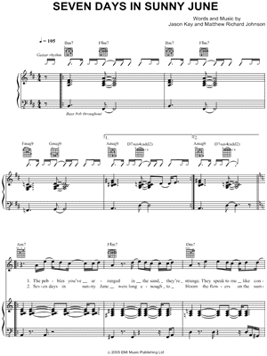 Jamiroquai King For A Day Piano Sheet Music