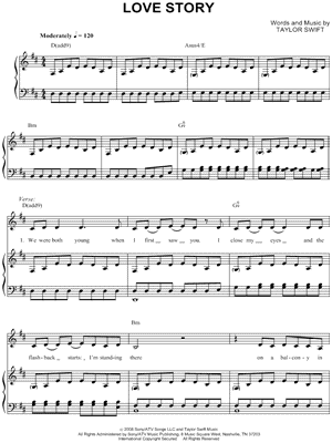 violin notes  for love story