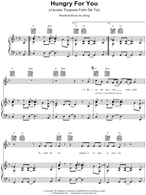 Hungry for You Sheet Music by The Police - Piano/Vocal/Guitar, Singer Pro