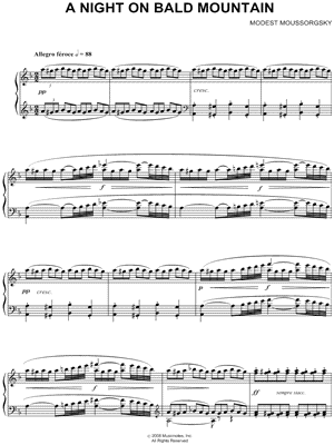 A Night on Bald Mountain from Fantasia - Solo Piano
