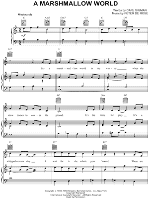 A Marshmallow World Sheet Music by Peter De Rose - Piano/Vocal/Guitar