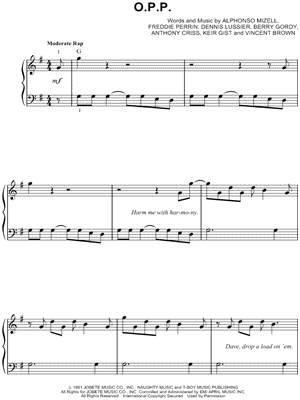 O.P.P. Sheet Music by Naughty By Nature - Easy Piano