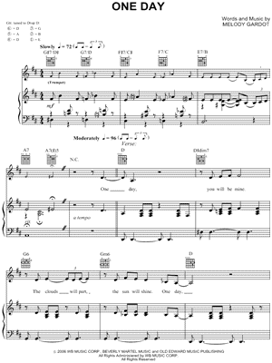 One Day Sheet Music by Melody Gardot - Piano/Vocal/Guitar