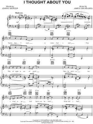 I Thought About You Sheet Music by James Van Heusen - Piano/Vocal/Guitar