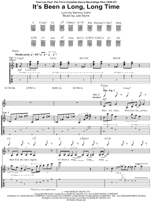 It's Been a Long, Long Time Sheet Music by Les Paul - Guitar Recorded Versions (with TAB), Guitar TAB Transcription/Guitar Recorded Versions (with TAB);Guitar TAB Transcription