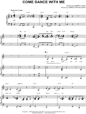 Come Dance With Me Sheet Music by Diana Krall - Piano/Vocal/Chords, Singer Pro