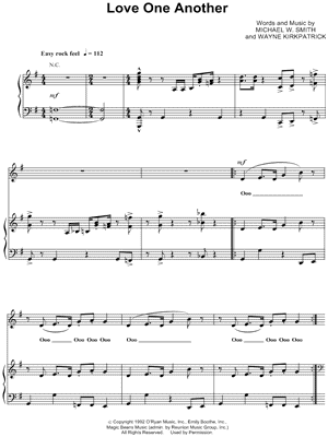 Love One Another Sheet Music by Michael W. Smith - Piano/Vocal/Chords, Singer Pro