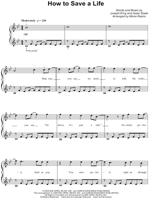 Image of The Fray - How To Save a Life Sheet Music (Digital Download)