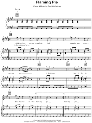 Flaming Pie Sheet Music by Paul McCartney - Piano/Vocal/Guitar
