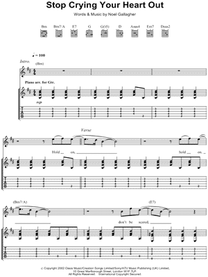 Stop Crying Your Heart Out Sheet Music by Oasis - Guitar TAB