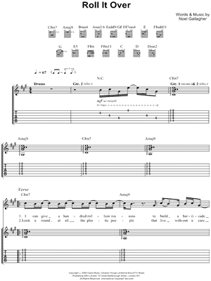 Roll It Over Sheet Music by Oasis - Guitar TAB