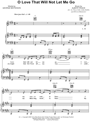O Love That Will Not Let Me Go Sheet Music by Amy Grant - Piano/Vocal/Guitar, Singer Pro