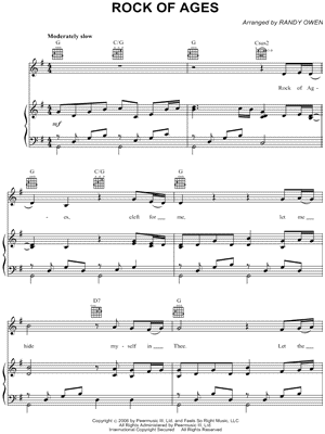 Rock of Ages Sheet Music by Alabama - Piano/Vocal/Guitar