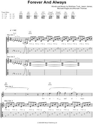 Image of Bullet For My Valentine - Forever and Always Guitar Tab (Digital 