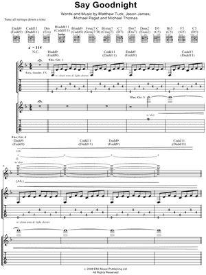 Image of Bullet For My Valentine - Say Goodnight Guitar Tab (Digital 