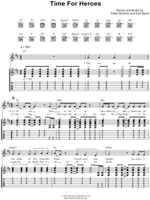 Time for Heroes Sheet Music by The Libertines - Guitar TAB Transcription